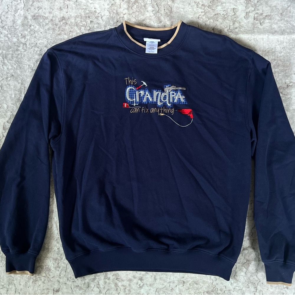 Men's Navy Blue Grandpa Crewneck Sweatshirt